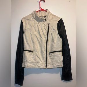 rag & bone Jean Twill and Leather Moto Jacket